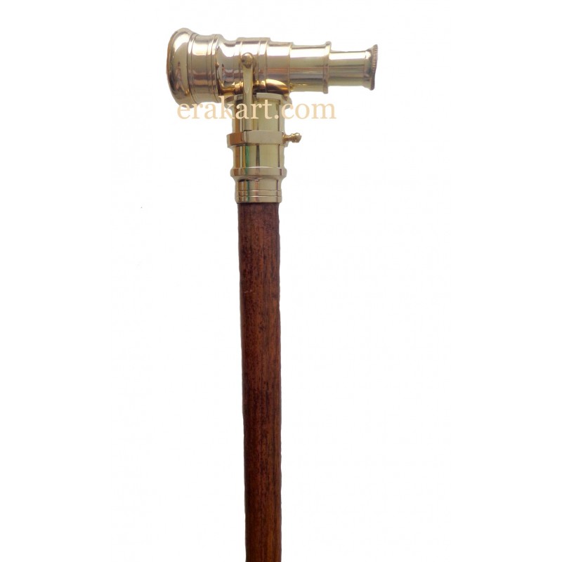 Brass telescope walking stick & cane by erakart
