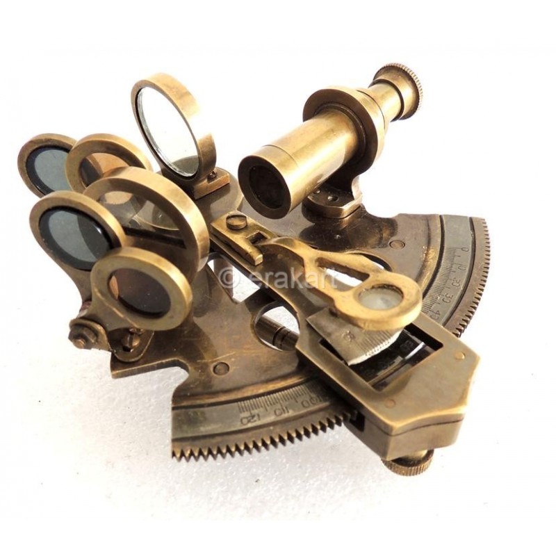 Handmade Brass Polished Ship's Sextant Nautical Navigation Instruments Gift